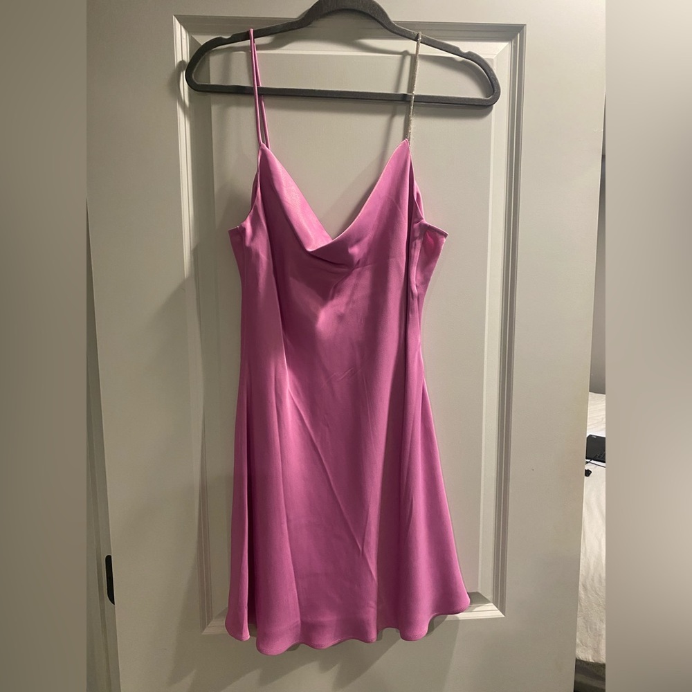 Hot pink silk zara mini dress sparkle strap